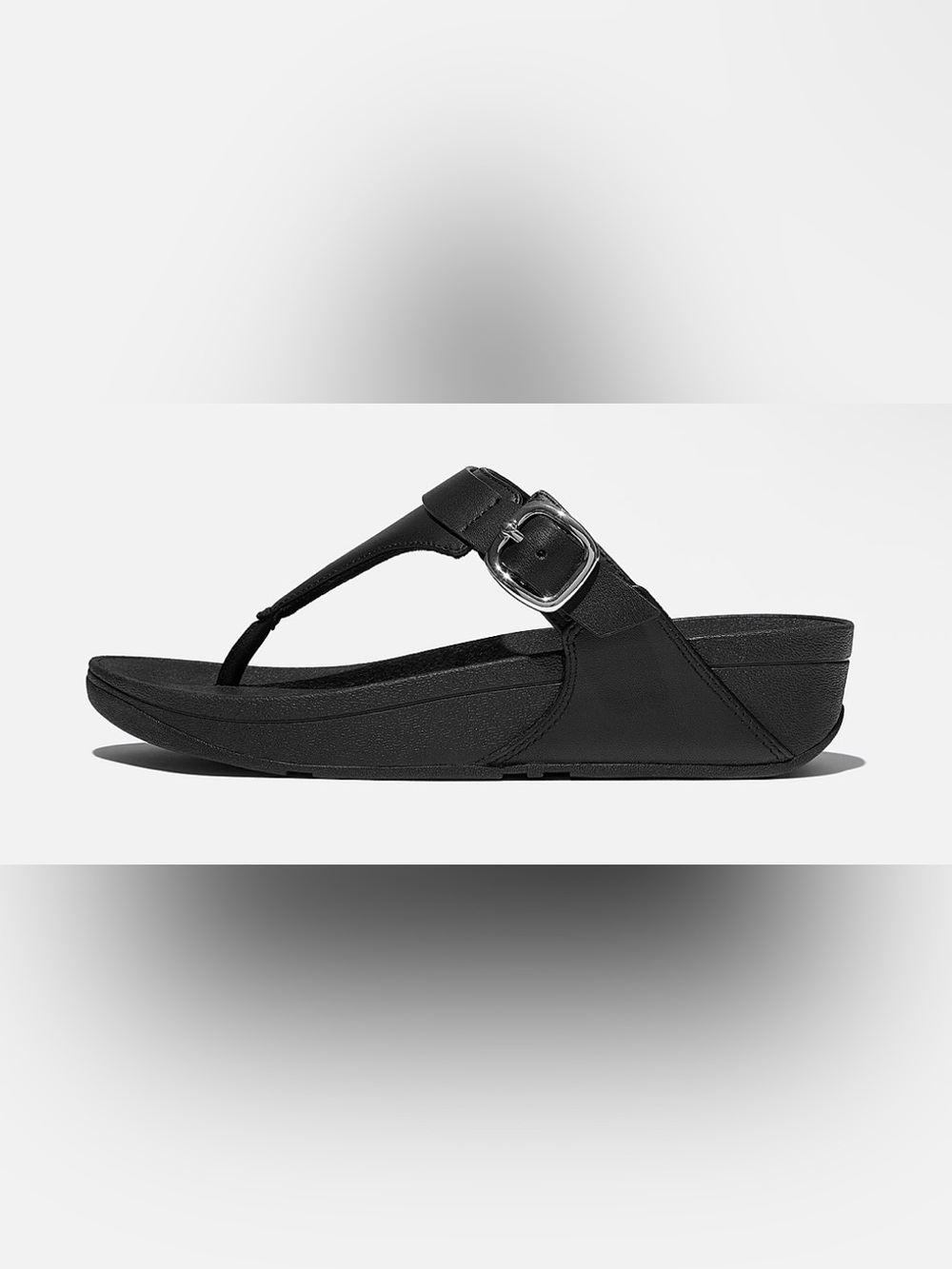FitFlop Platform Thong Sandal Women Sz 8 Black Casual Comfort Slip On